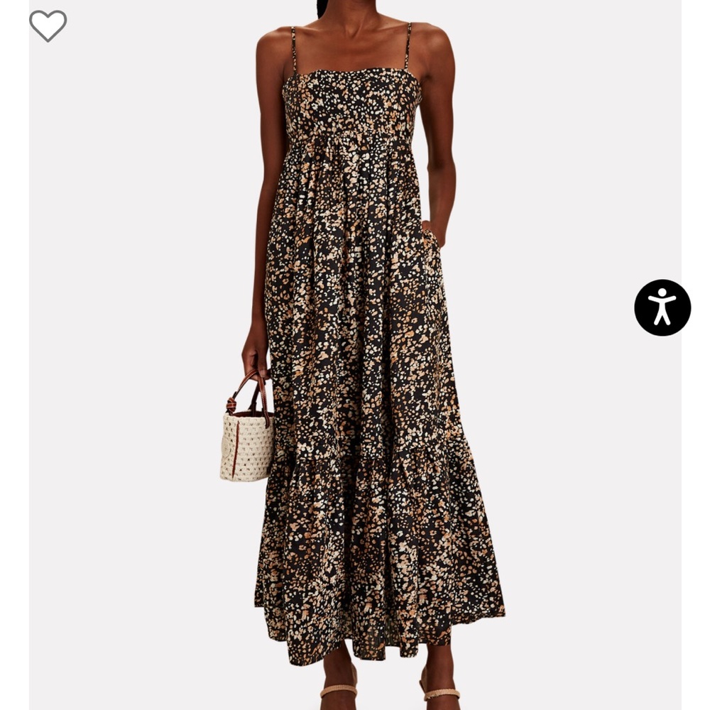 NWT ACLER DARTFORD PRINTED LINEN-BLEND MAXI DRESS - 8